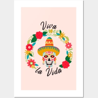 Viva la Vida quote. Dia de los muertes skull. Posters and Art